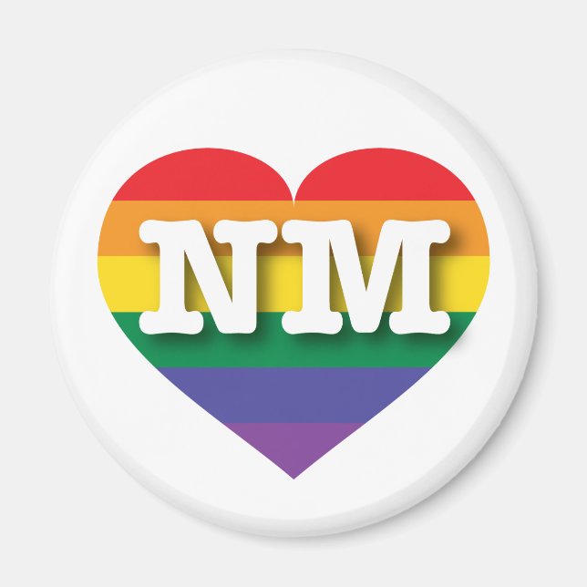 I Love New Mexico Rainbow Heart Magnet (Front)