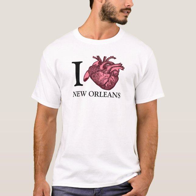 I Love New Orleans anatomically correct heart tee (Front)