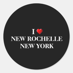 I LOVE NEW ROCHELLE, NEW YORK CLASSIC ROUND STICKER