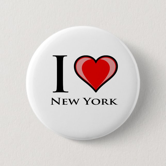 I Love New York 6 Cm Round Badge (Front)