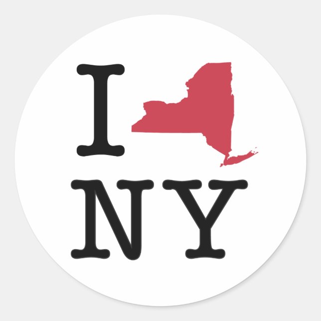 I Love New York Classic Round Sticker (Front)
