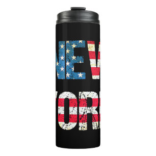 I Love New York Flag Souvenir NY Thermal Tumbler