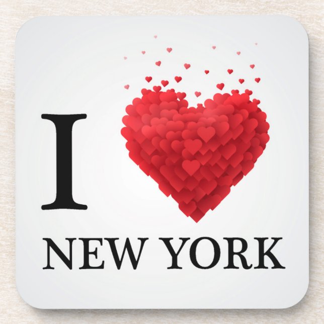 I Love New York Hearts Coaster (Front)