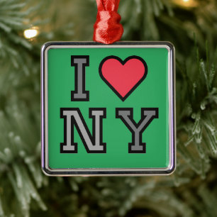 I Love New York - Ornament Green Red & Grey