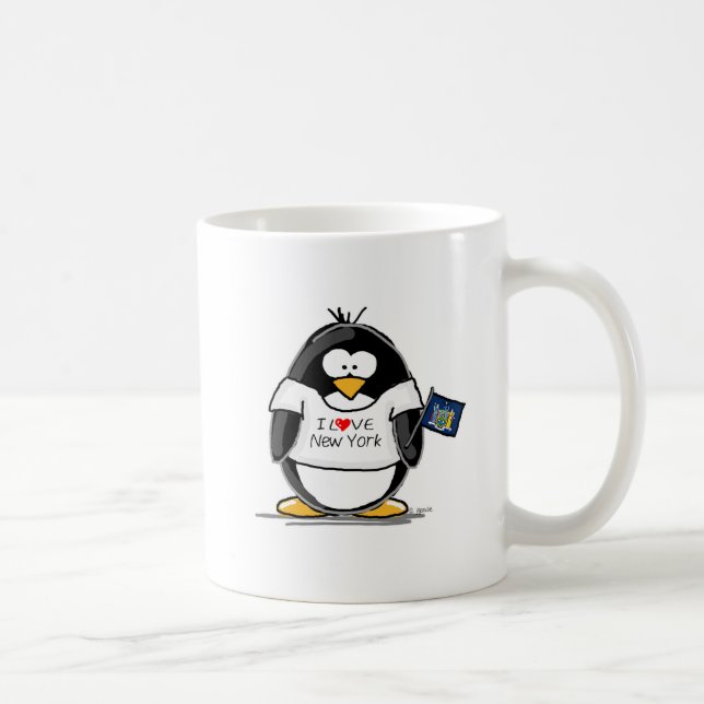 I Love New York Penguin Coffee Mug (Right)
