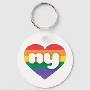 I Love New York Rainbow Heart Key Ring