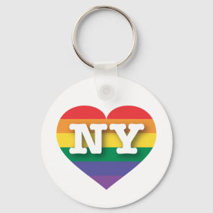 I Love New York Rainbow Heart Key Ring