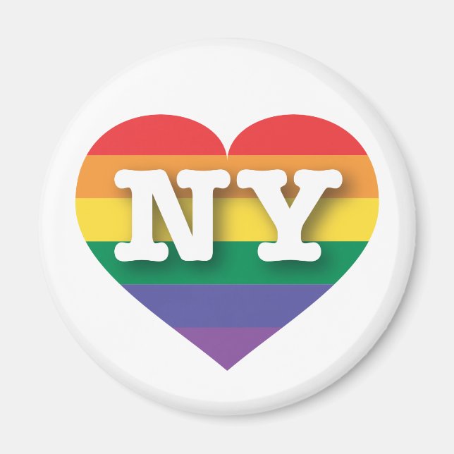 I Love New York Rainbow Heart Magnet (Front)