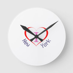 I Love New York Round Clock