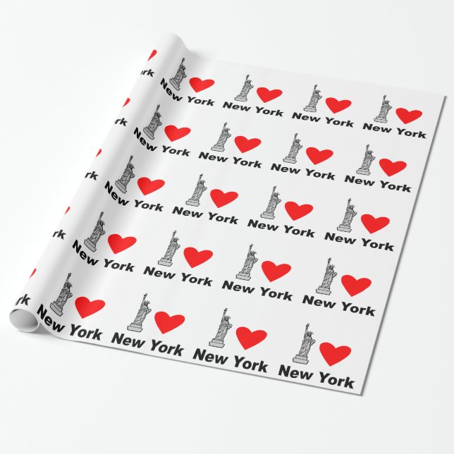 I Love New York Wrapping Paper (Unrolled)
