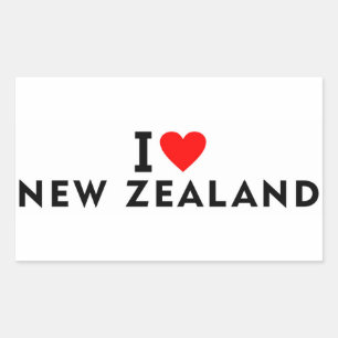 I love New Zealand country like heart travel touri Rectangular Sticker