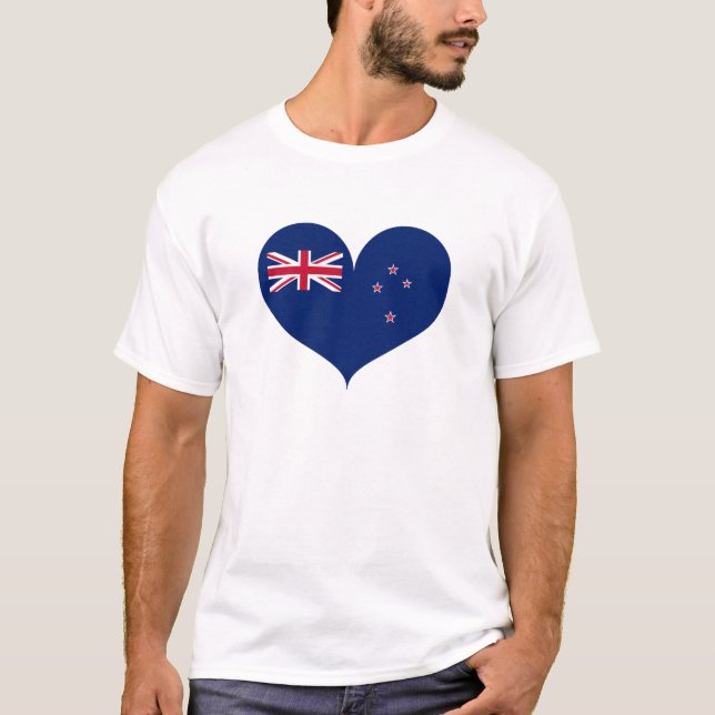 I Love New Zealand Flag T-Shirt (Front)