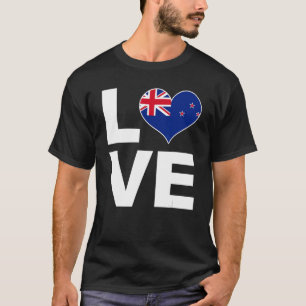 I Love New Zealand Heart Flag New Zealand T-Shirt