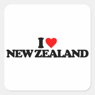 I LOVE NEW ZEALAND SQUARE STICKER