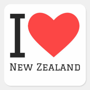 I love New Zealand Square Sticker