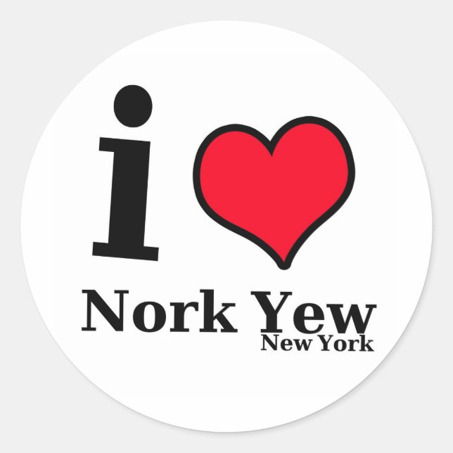 I love NEWYORK Classic Round Sticker (Front)