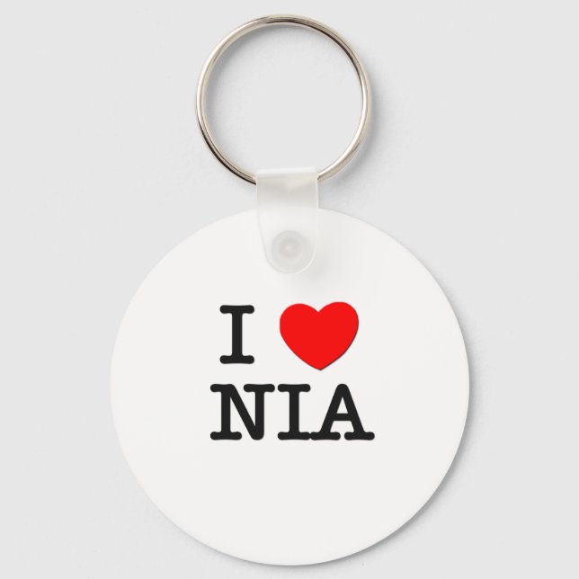 I Love Nia Key Ring (Front)