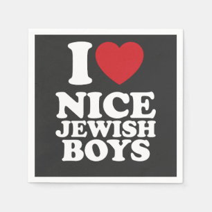 I Love Nice Jewish Boys I Heart Groovy Retro Napkin