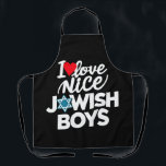 I Love Nice Jewish Boys Jews Hebrews Hanukkah Apron<br><div class="desc">I Love Nice Jewish Boys Jews Hebrews Israelites Hanukkah</div>