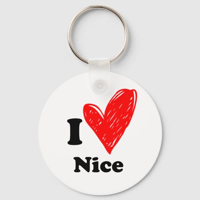 I love Nice Key Ring (Front)