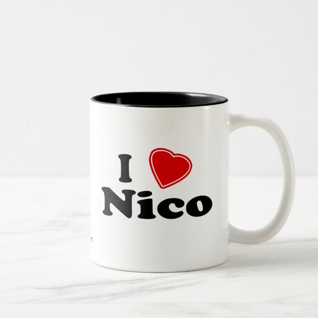 I Love Nico Two-Tone Coffee Mug (Right)