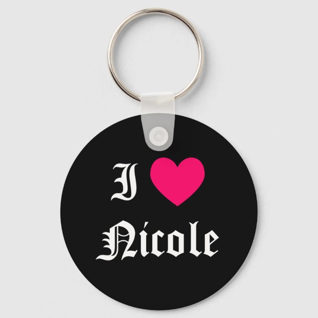 I Love Nicole Key Ring (Front)