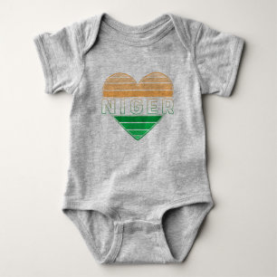 I Love Niger, Nigerien Heart Baby Bodysuit