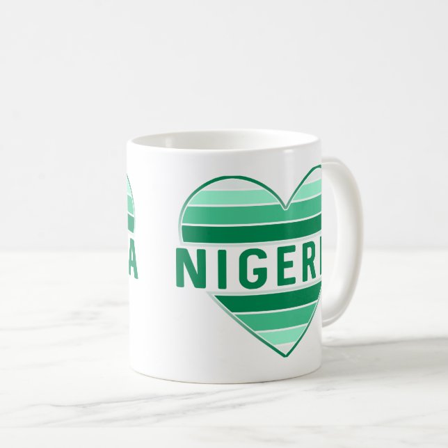 I Love Nigeria, Nigerian Heart Coffee Mug (Front Right)
