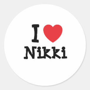 I love Nikki heart T-Shirt Classic Round Sticker
