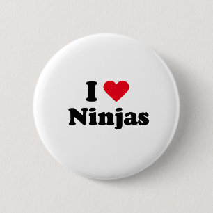 I love ninjas 6 cm round badge