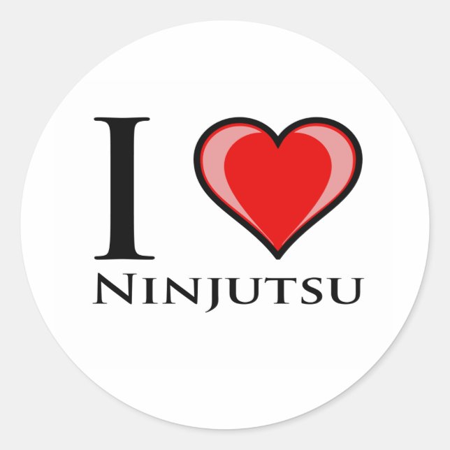 I Love Ninjutsu Classic Round Sticker (Front)