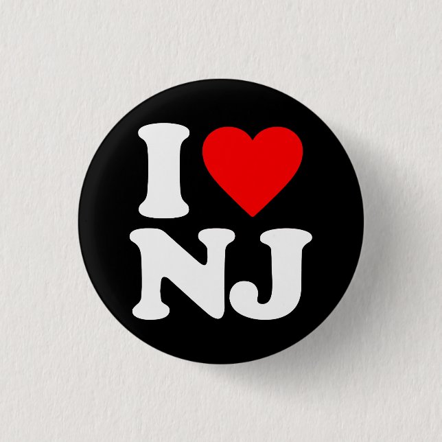 I LOVE NJ 3 CM ROUND BADGE (Front)