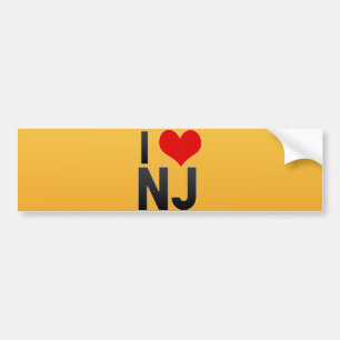 I Love NJ Bumper Sticker