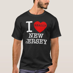 I Love NJ Heart Jersey Funny Family Travel Souveni T-Shirt
