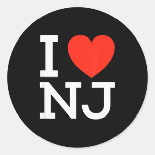 I Love Nj - Heart T Shirt For New Jersey Lovers Classic Round Sticker