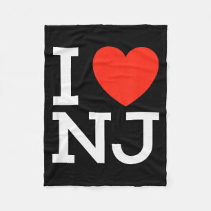 I Love Nj - Heart T Shirt For New Jersey Lovers Fleece Blanket