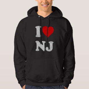 I Love NJ Souvenir I Heart New Jersey Hoodie