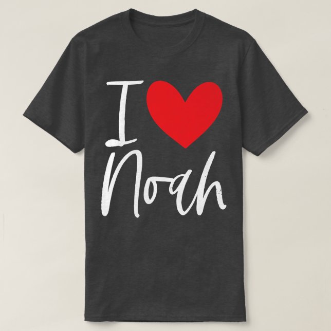 I Love Noah Name Personalised Boy Man BFF Friend H T-Shirt (Design Front)