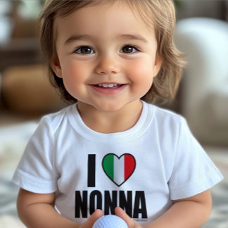 I LOVE NONNA personalised Cute white  Baby T-Shirt