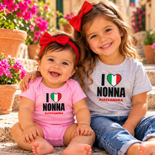 I LOVE NONNA – Personalised Italian Grandma Gift Baby Bodysuit