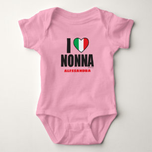 I LOVE NONNA personalised Pink Baby Bodysuit