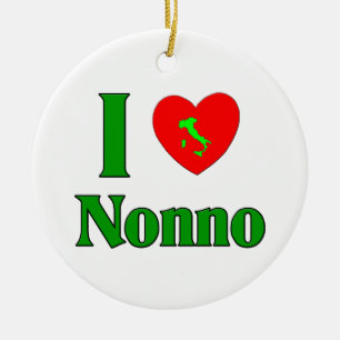 I Love Nonno (Italian Grandfather) Ceramic Ornament