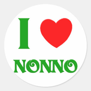 I Love Nonno (Italian Grandfather) Classic Round Sticker