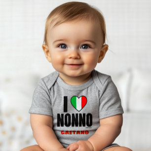 I LOVE NONNO Personalised Italian Grandpa Gift Baby Bodysuit
