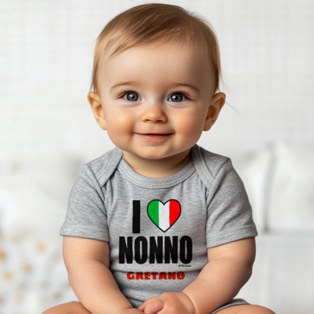 I LOVE NONNO Personalised Italian Grandpa Gift Baby Bodysuit (Creator Uploaded)