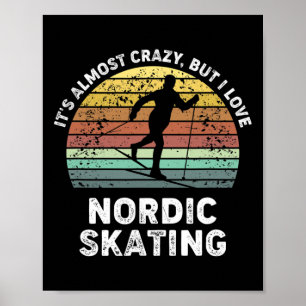 I Love Nordic Skating Ice Sports Lover Best Holida Poster