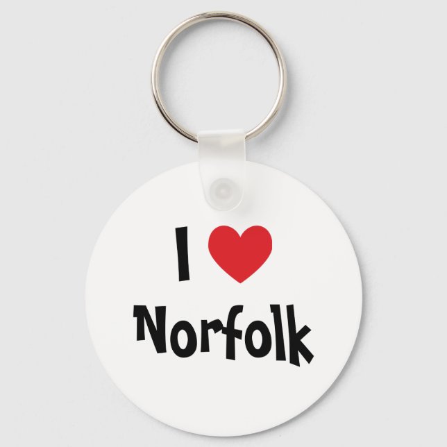 I Love Norfolk Key Ring (Front)