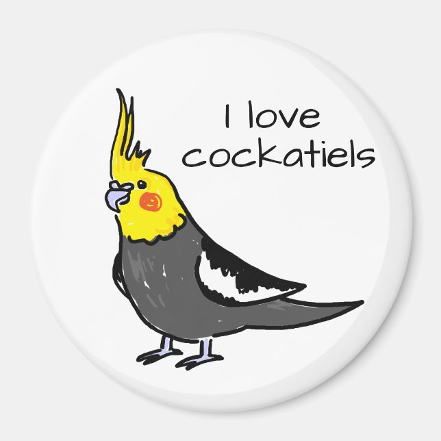 I Love Normal Grey Cockatiels Magnet (Front)