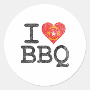 I Love North Carolina Bbq I Heart Nc Byrbecue Sauc Classic Round Sticker