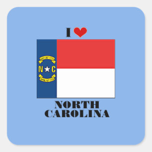 I Love North Carolina Square Sticker